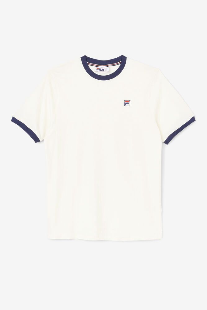 Fila T-Shirt Mens White - Marconi Ringer - Philippines 6097541-FP